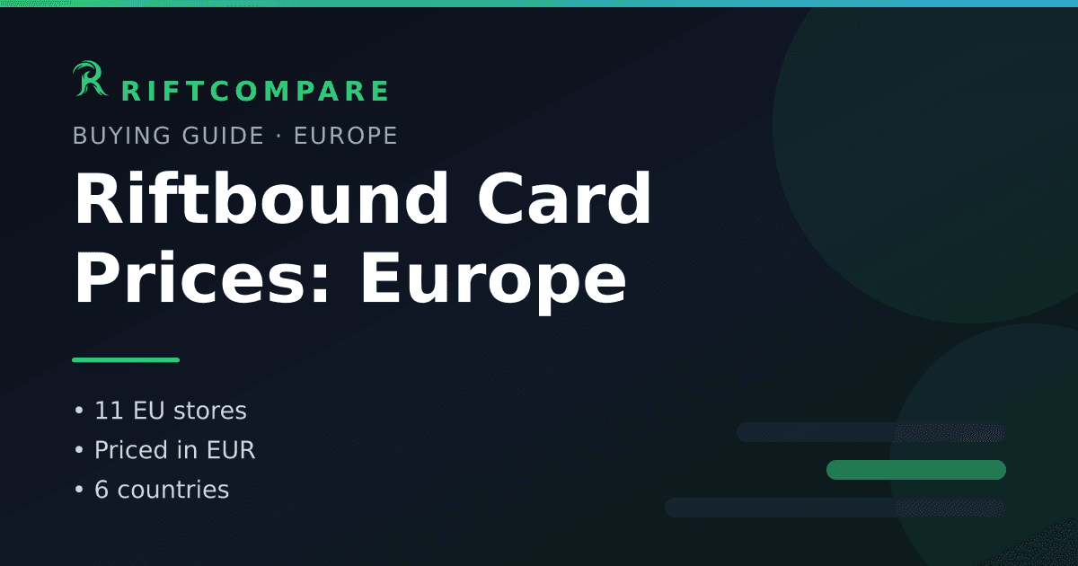 Riftbound card prices in Europe — eleven real eurozone stores compared, priced natively in EUR