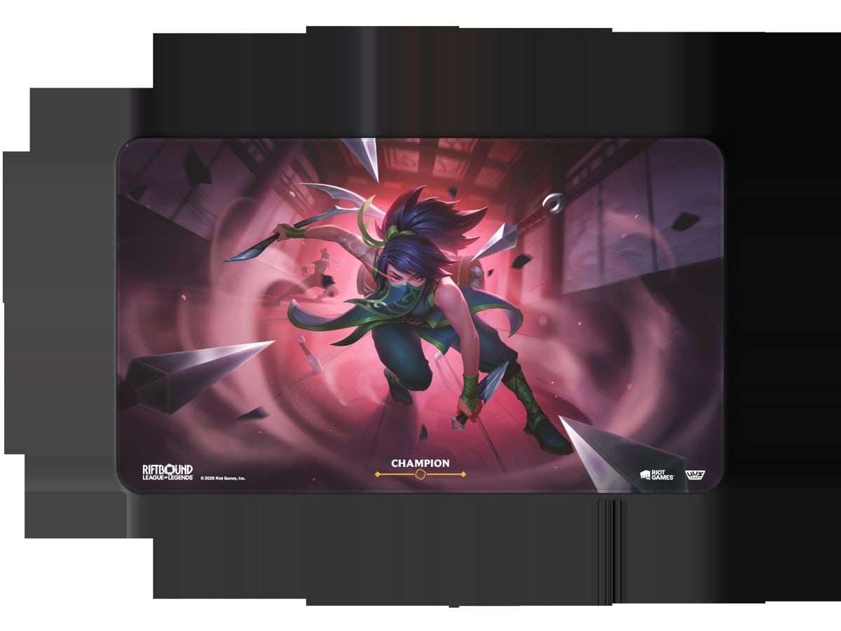 The Akali Champion playmat from Riftbound Radiance Summoner Skirmish 1