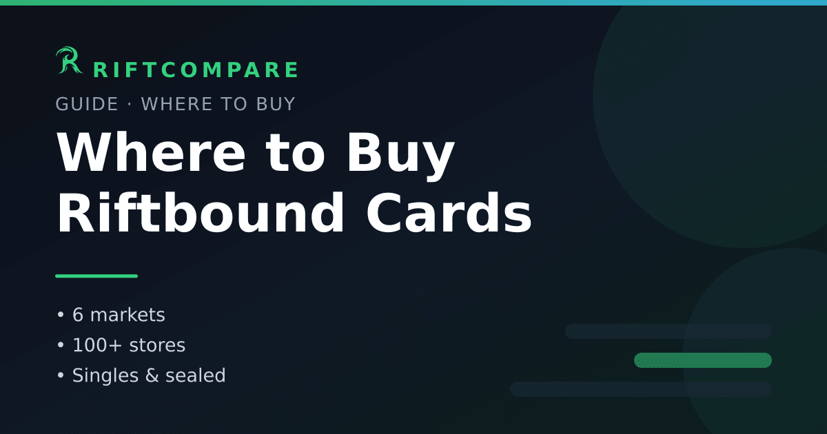 Where to buy Riftbound cards — 6 markets and over 100 tracked stores, singles and sealed