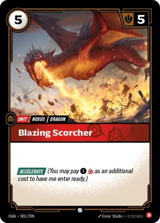 Blazing Scorcher — Riftbound card OGN 001