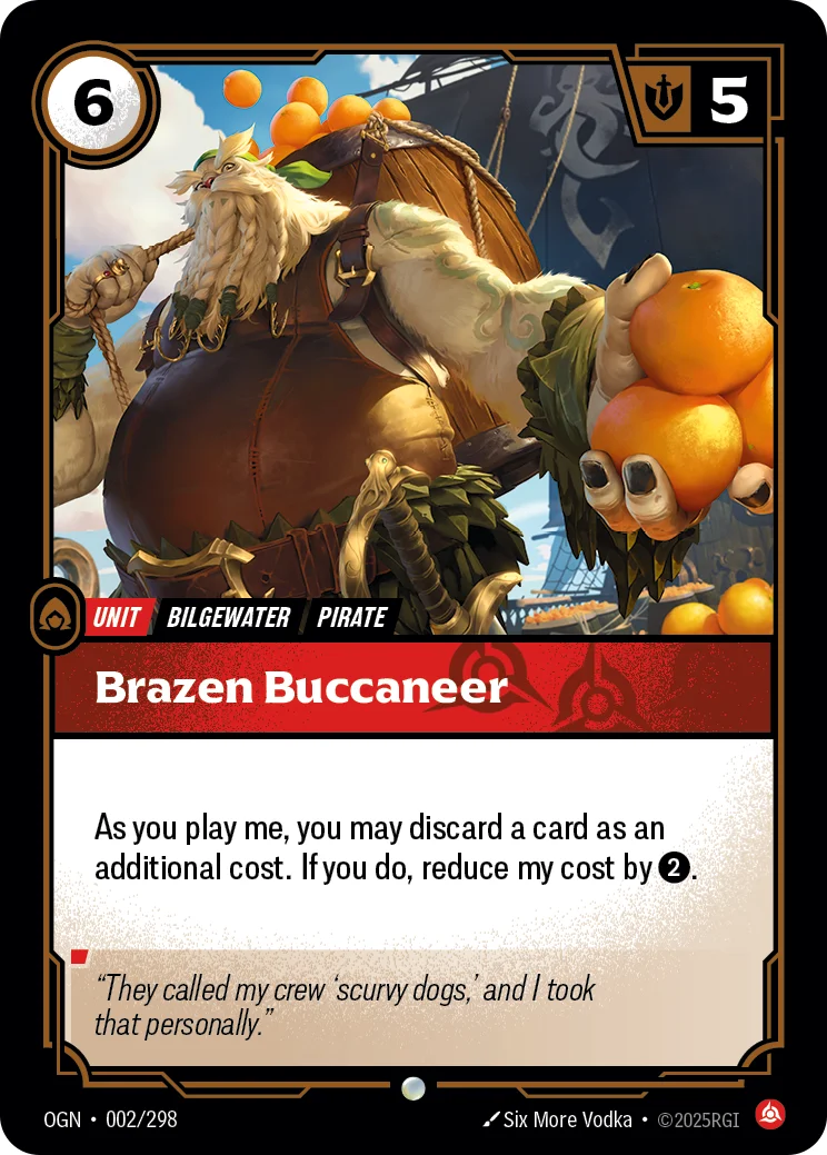 Brazen Buccaneer — Riftbound card OGN 002