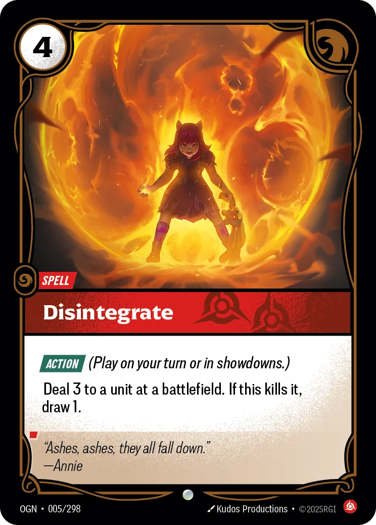Disintegrate — Riftbound card OGN 005