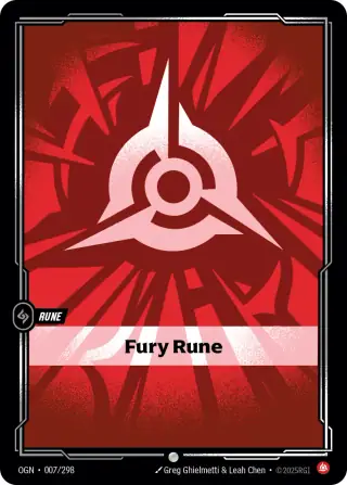 Fury Rune — Riftbound Showcase card SFD R01a