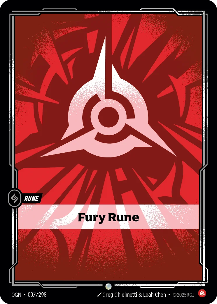 Fury Rune — Riftbound Showcase card UNL R01b