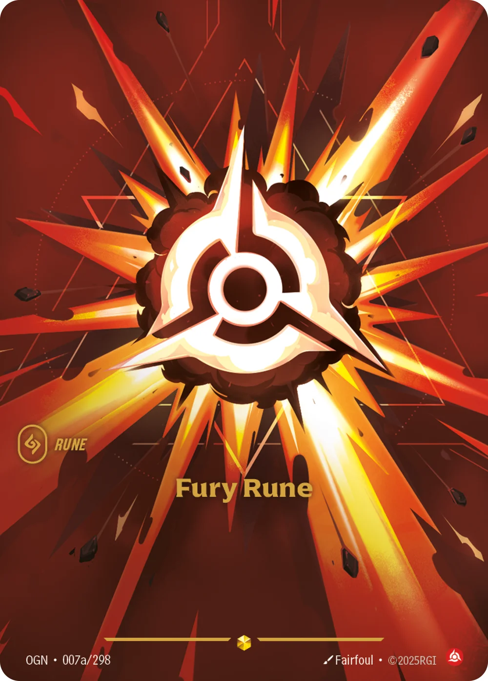 Fury Rune — Riftbound Showcase card OGN 007a