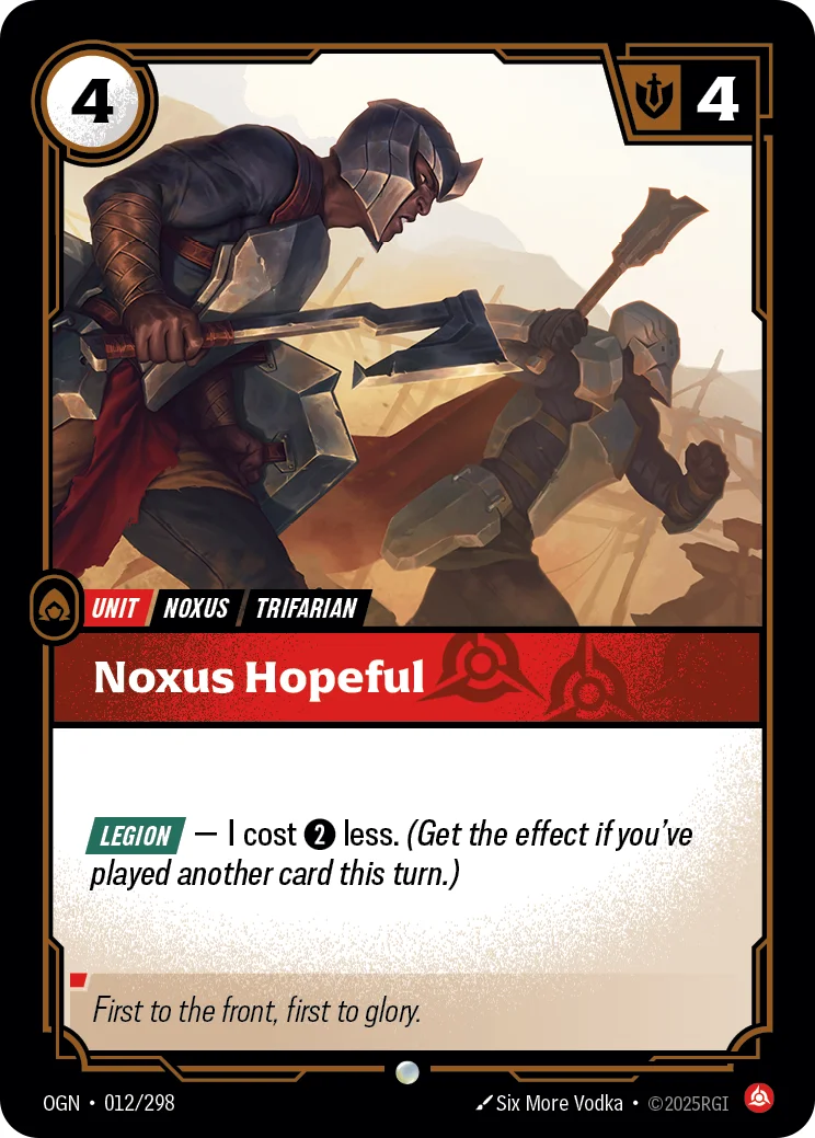 Noxus Hopeful — Riftbound card OGN 012