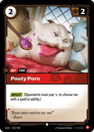 Pouty Poro — Riftbound promo card OGN 013