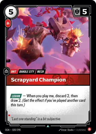 Scrapyard Champion — Riftbound card OGN 020