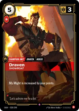 Draven, Showboat — Riftbound card OGN 028