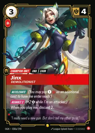 Jinx, Demolitionist — Riftbound Showcase card OGN 030a