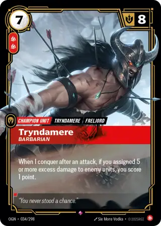 Tryndamere, Barbarian — Riftbound card OGN 034