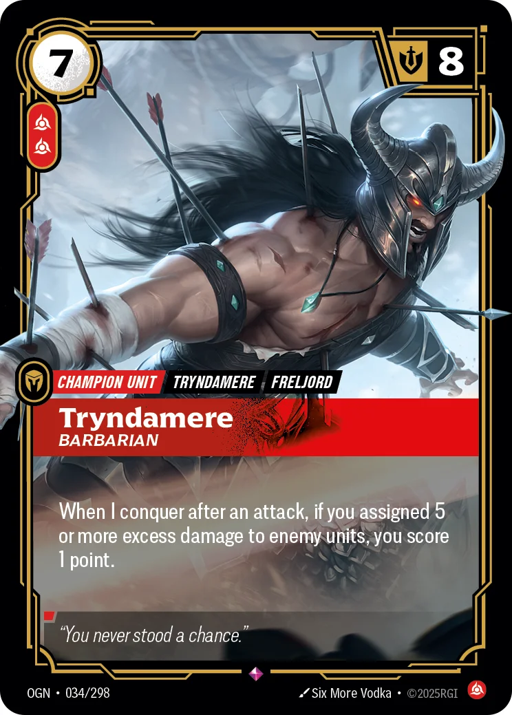 Tryndamere, Barbarian — Riftbound card OGN 034