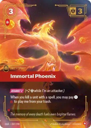 Immortal Phoenix — Riftbound Epic card OGN 037