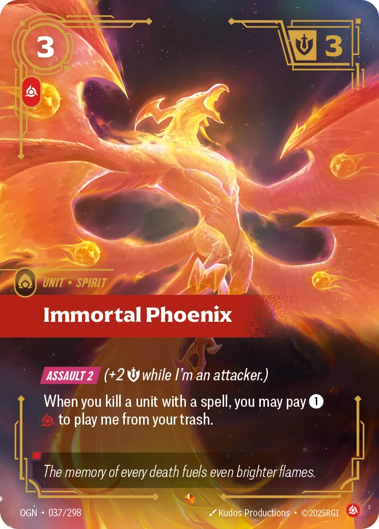 Immortal Phoenix — Riftbound Epic card OGN 037