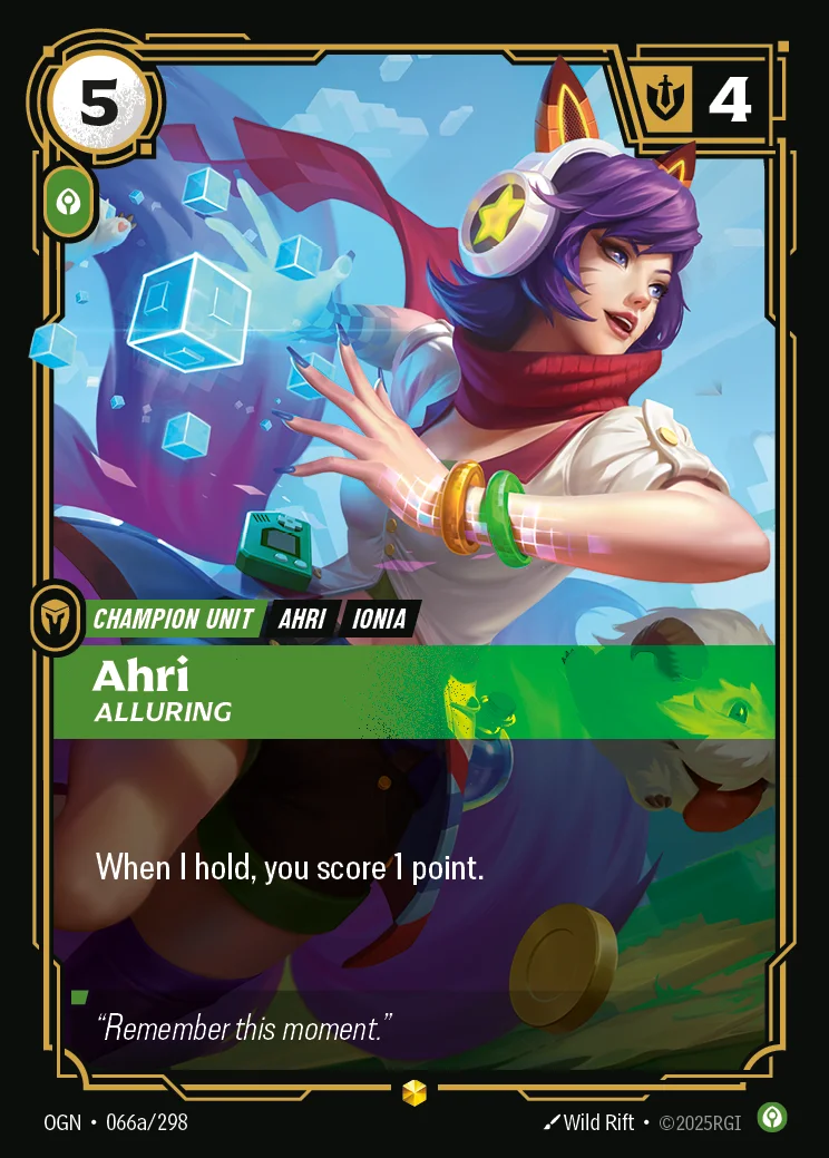 Ahri, Alluring — Riftbound Showcase card OGN 066a