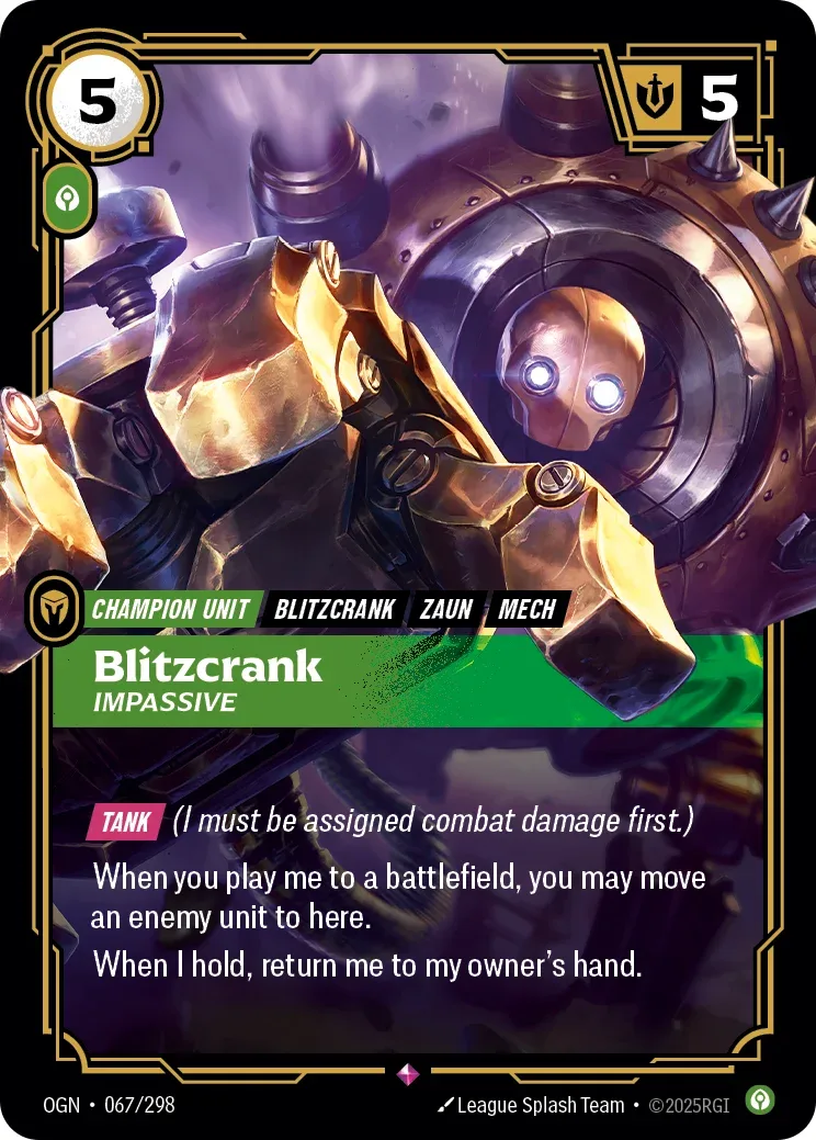 Blitzcrank, Impassive — Riftbound promo card OGN 067
