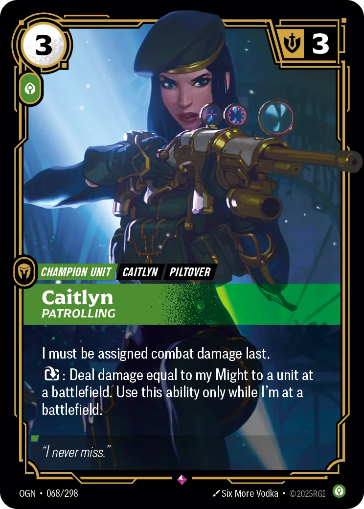 Caitlyn, Patrolling — Riftbound promo card OGN 068a