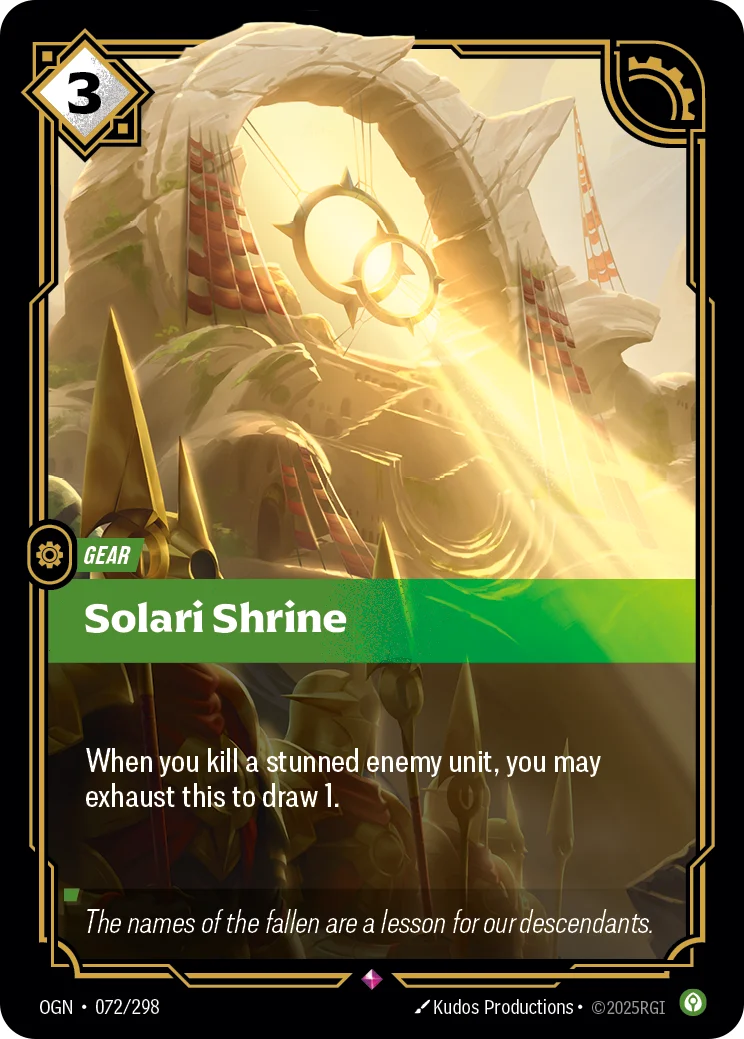 Solari Shrine — Riftbound card OGN 072
