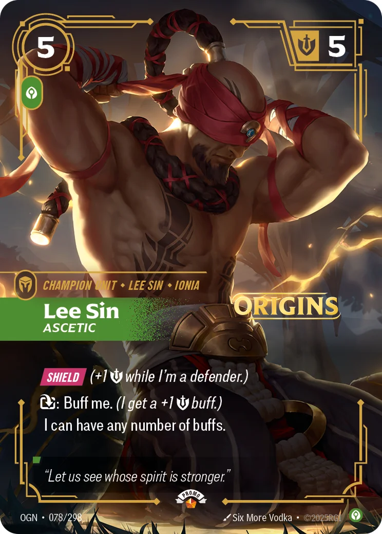 Lee Sin, Ascetic — Riftbound Epic card OGN 078