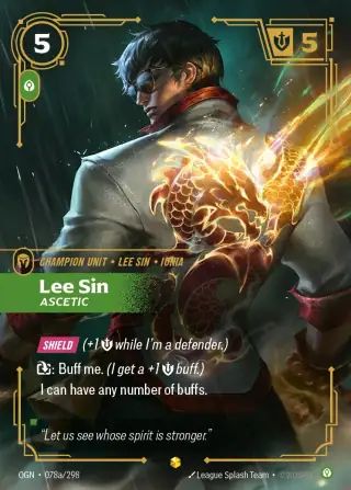 Lee Sin, Ascetic — Riftbound Showcase card OGN 078a
