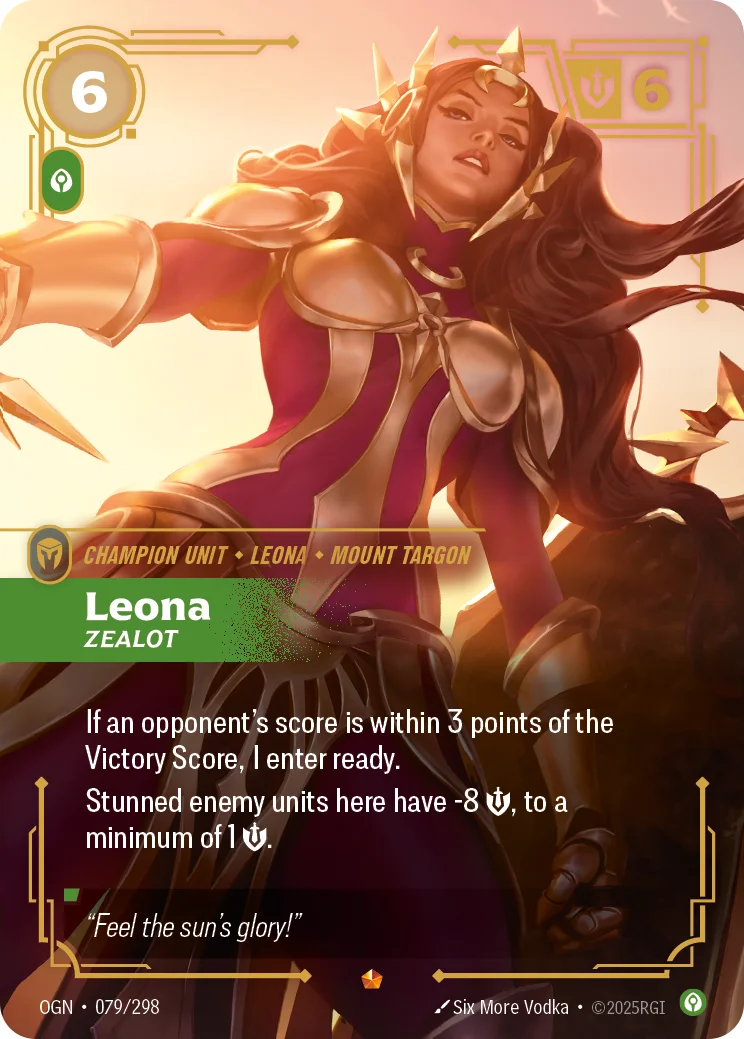 Leona, Zealot — Riftbound Epic card OGN 079