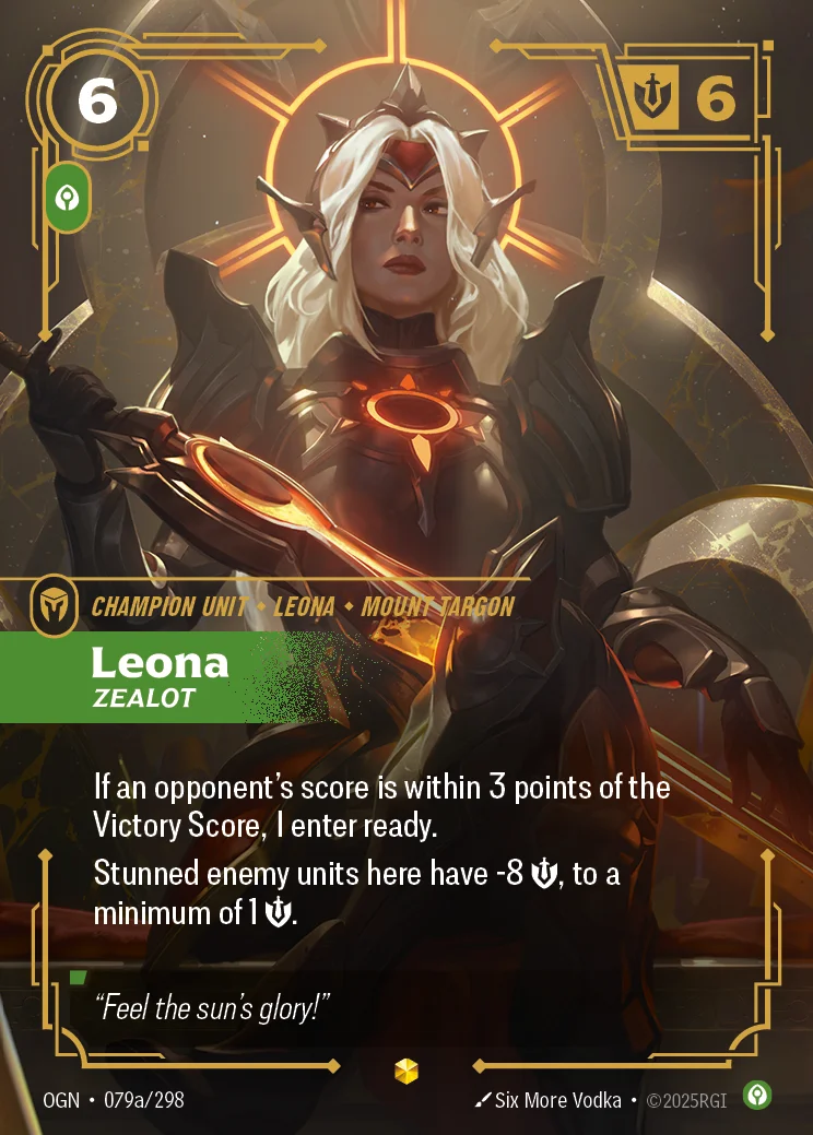 Leona, Zealot — Riftbound Showcase card OGN 079a