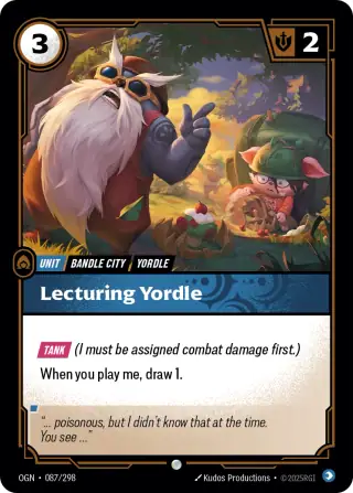 Lecturing Yordle — Riftbound card OGN 087