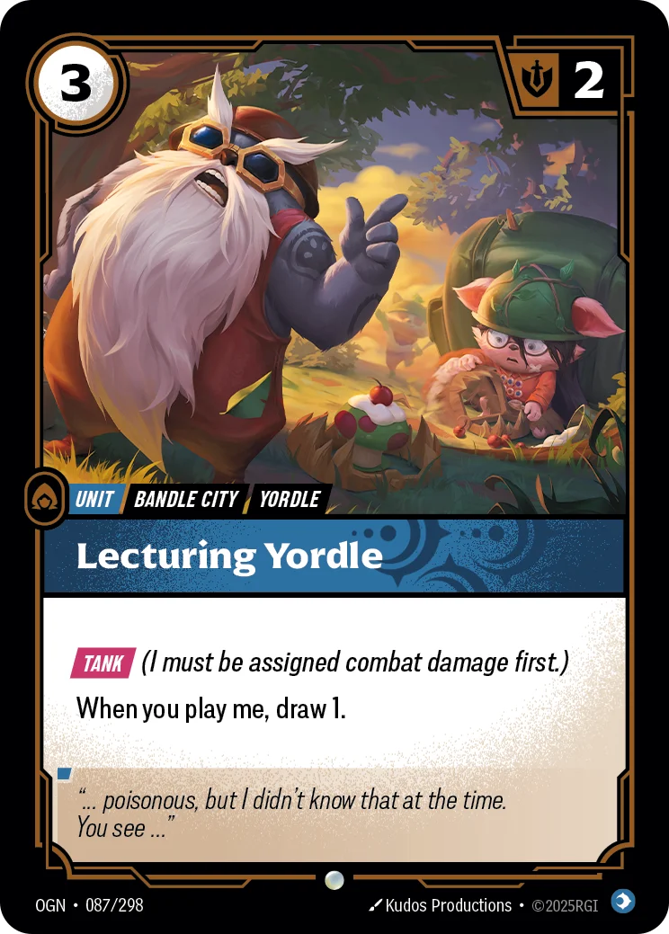 Lecturing Yordle — Riftbound card OGN 087