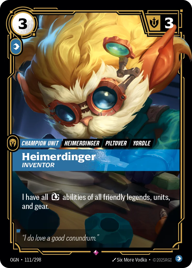 Heimerdinger, Inventor — Riftbound promo card OGN 111a