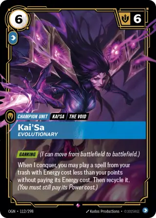 Kai'Sa, Evolutionary — Riftbound card OGN 112