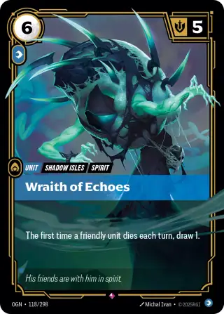 Wraith of Echoes — Riftbound card OGN 118