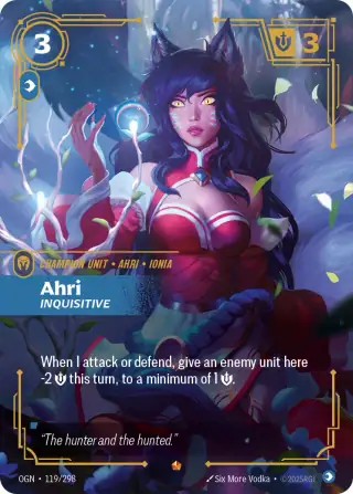 Ahri, Inquisitive — Riftbound Epic card OGN 119