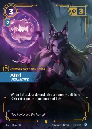 Ahri, Inquisitive — Riftbound Showcase card OGN 119a
