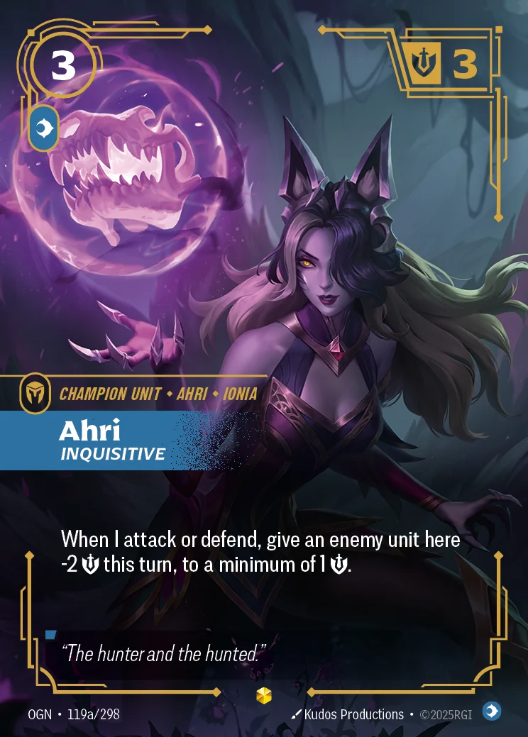 Ahri, Inquisitive — Riftbound Showcase card OGN 119a