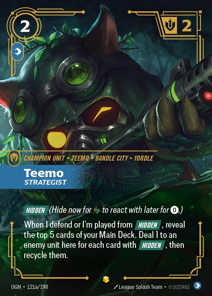 Teemo, Strategist — Riftbound Showcase card OGN 121a