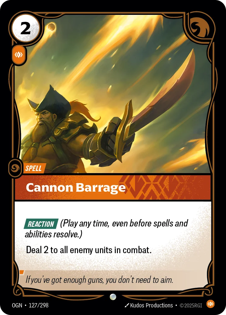 Cannon Barrage — Riftbound card OGN 127