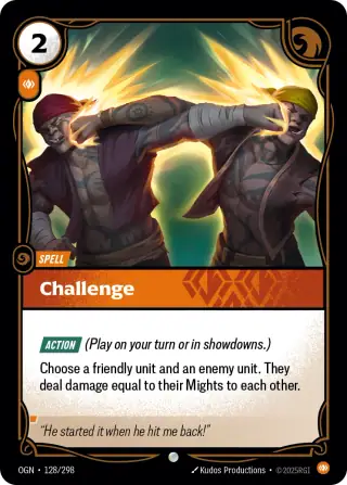 Challenge — Riftbound promo card OGN 128