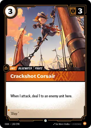 Crackshot Corsair — Riftbound card OGN 130