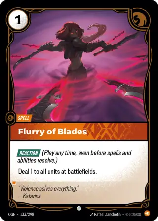 Flurry of Blades — Riftbound card OGN 133
