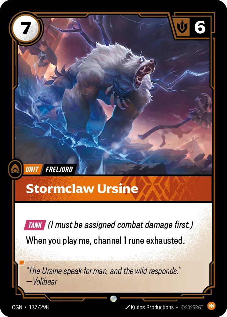 Stormclaw Ursine — Riftbound promo card OGN 137
