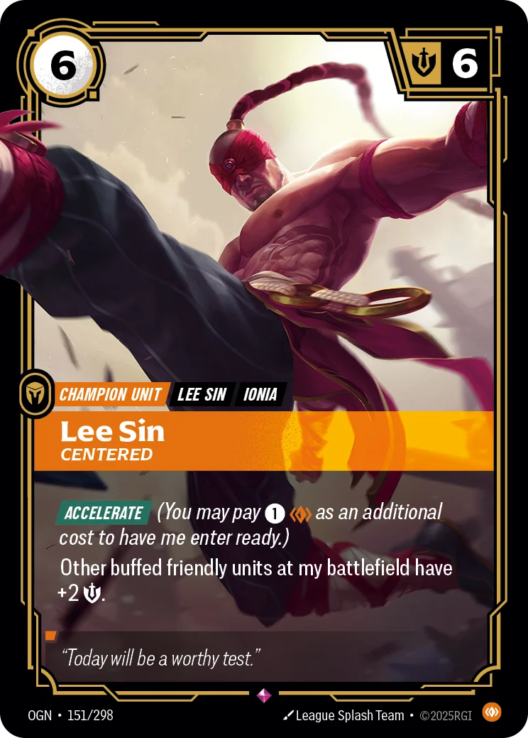 Lee Sin, Centered — Riftbound card OGN 151