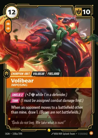 Volibear, Imposing — Riftbound Showcase card OGN 158a