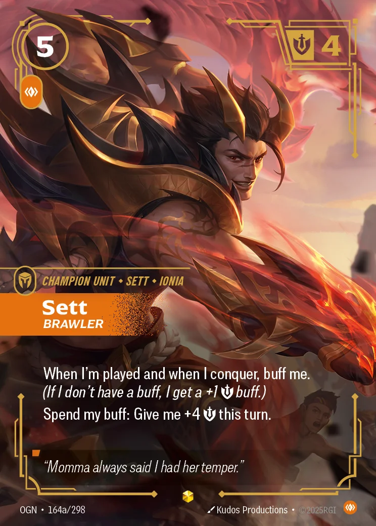 Sett, Brawler — Riftbound Showcase card OGN 164a