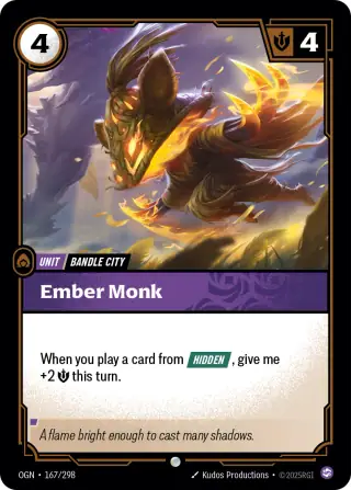 Ember Monk — Riftbound card OGN 167