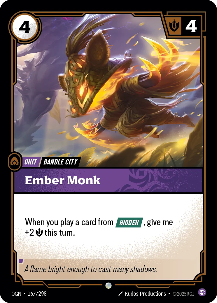 Ember Monk — Riftbound card OGN 167