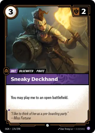 Sneaky Deckhand — Riftbound card OGN 176