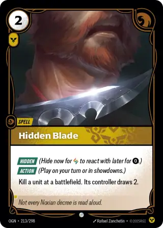 Hidden Blade — Riftbound card OGN 213