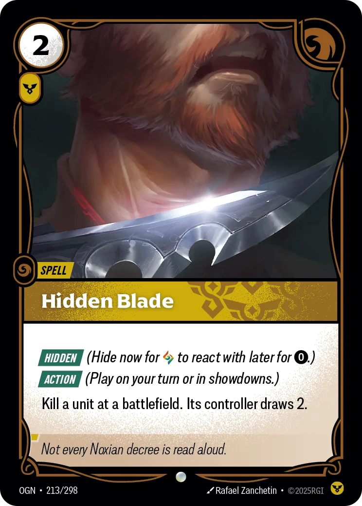 Hidden Blade — Riftbound card OGN 213