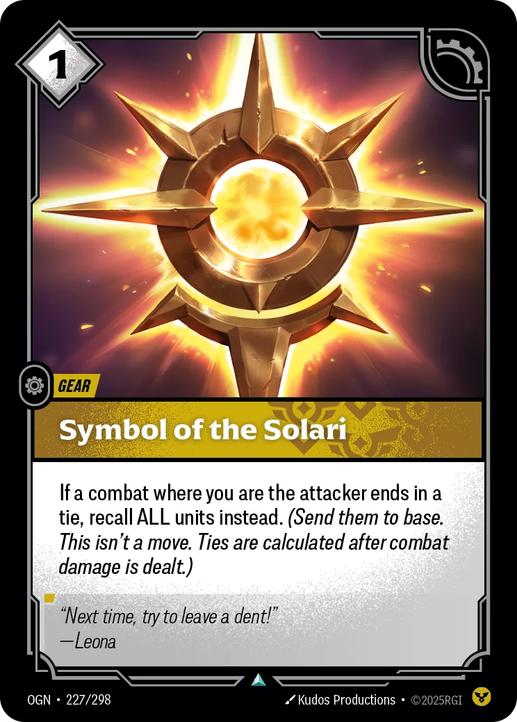 Symbol of the Solari — Riftbound card OGN 227