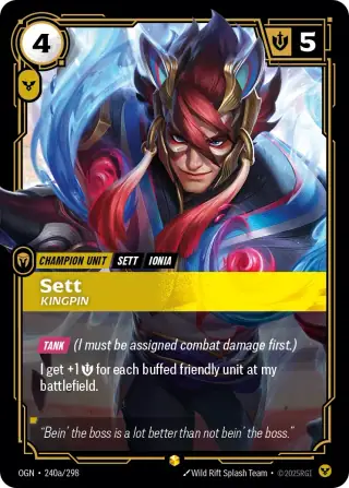 Sett, Kingpin — Riftbound Showcase card OGN 240a
